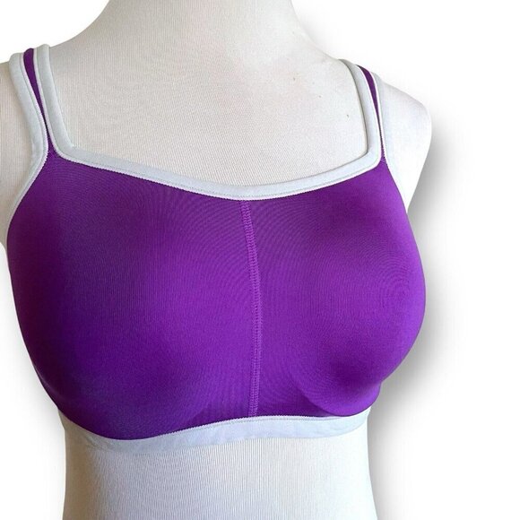 Natori 32C Yogi Underwire Sports Bra Purple 731050 Moisture Wicking High Impact - Picture 4 of 8
